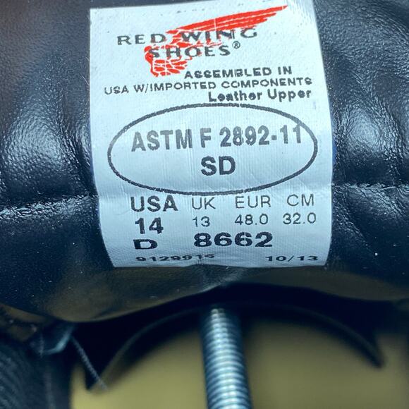 Red Wing 8662 Brown Chukka Work Boots Men's Size 14 Lace Up Slip Resistant - Picture 9 of 9